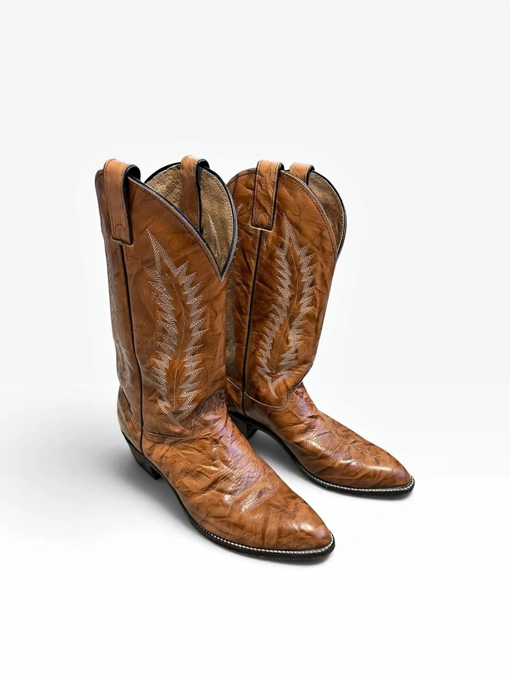 Abilene Men’s Vintage Leather Cowboy Boots Pointed Toe 12” shaft Size 11 B